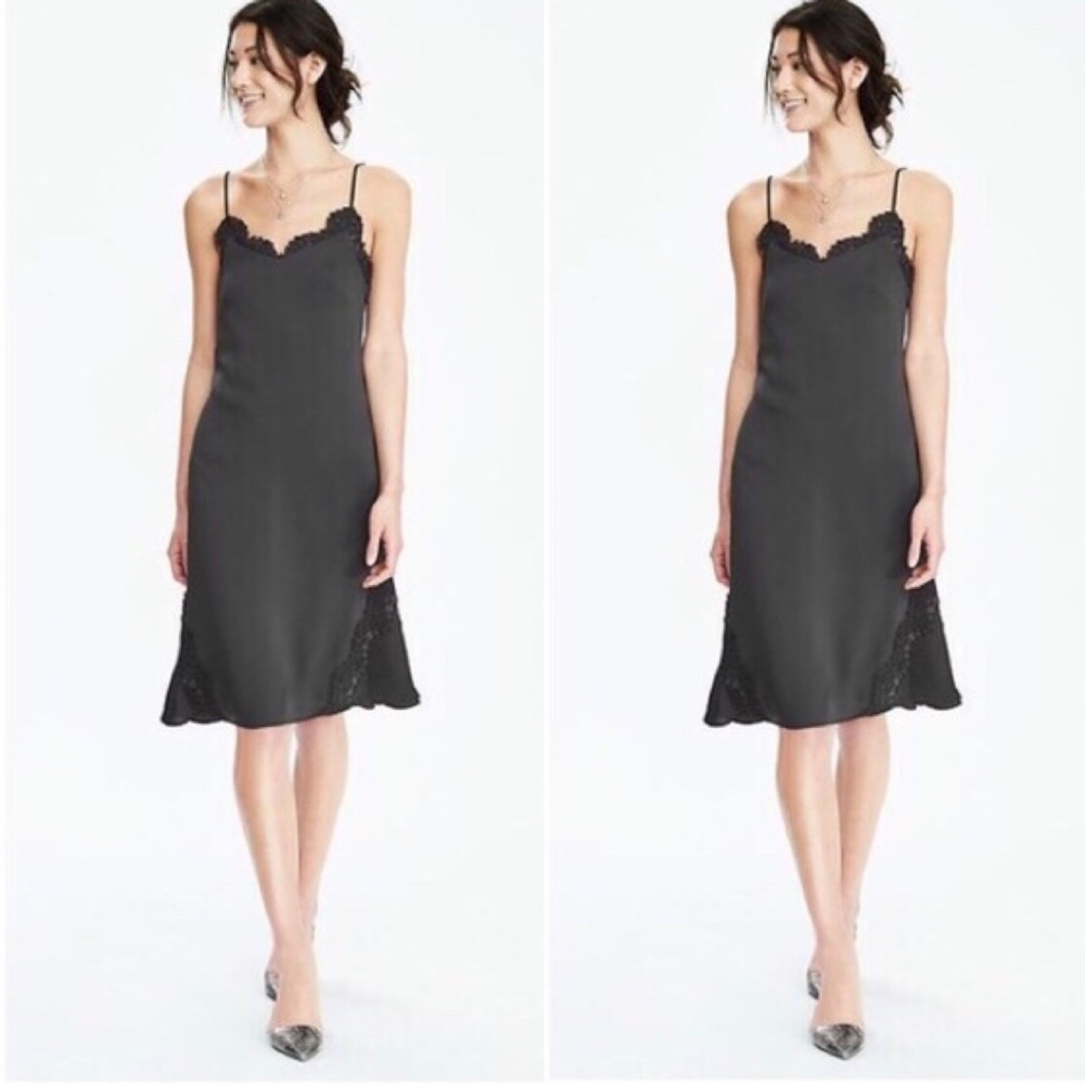 Banana Republic Charcoal Slip Dress